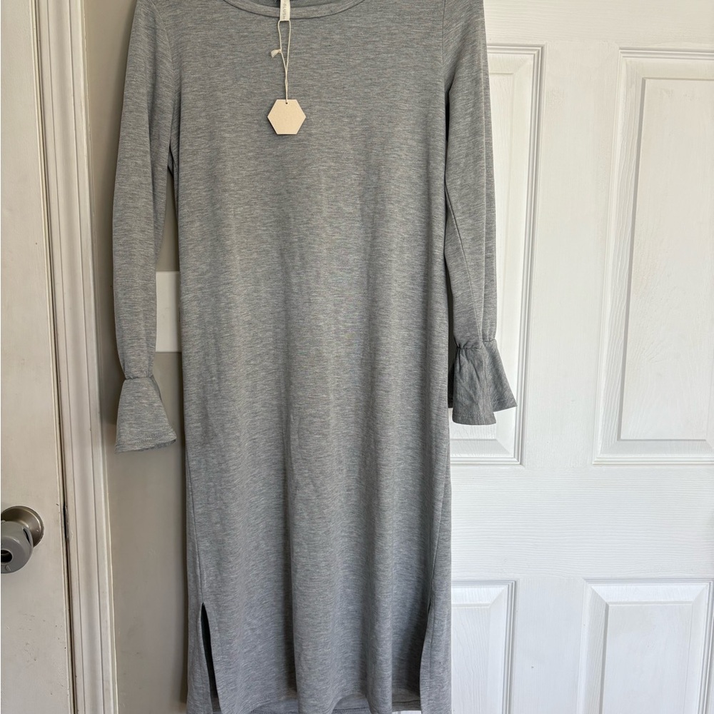 Size S. Pinkblush Heather Gray Long Sleeve Dress